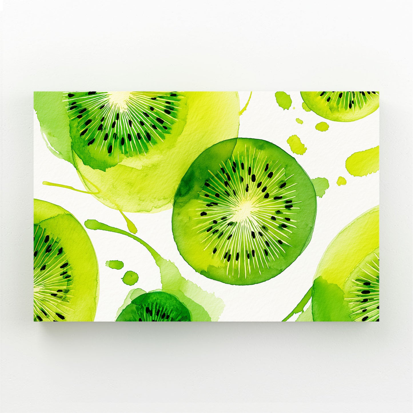 Watercolor Kiwi Slices Fruit Canvas Art – watercolor kiwi slices fruit canvas print