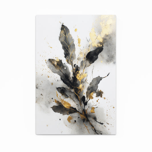 Watercolor Leaf Sprig Gold Wall Art – watercolor leaf sprig gold canvas print