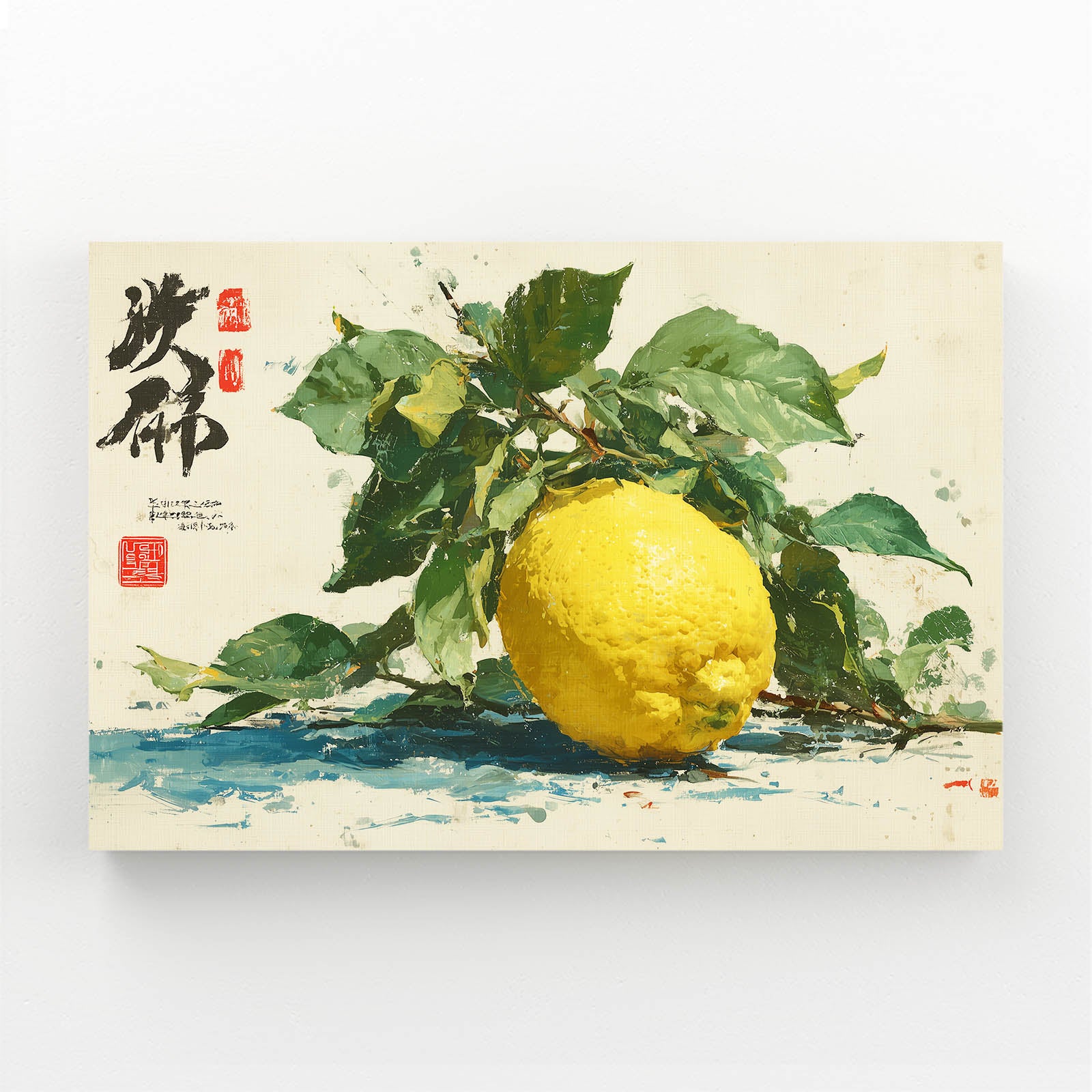 Watercolor Lemon Branch Fruit Wall Art – watercolor lemon branch fruit canvas print