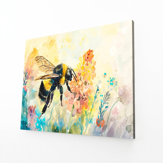 Watercolor Meadow Bee Art