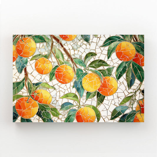 Watercolor Orange Mosaic Fruit Wall Decor – watercolor orange mosaic fruit canvas print