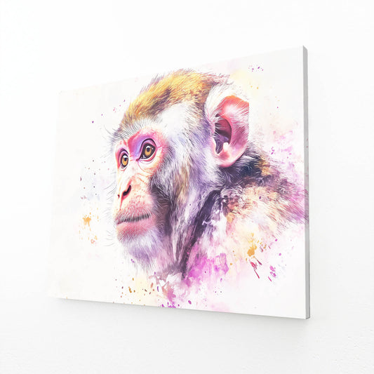 Watercolor Splash Bloom Monkey Wall Art – watercolor splash bloom monkey canvas print