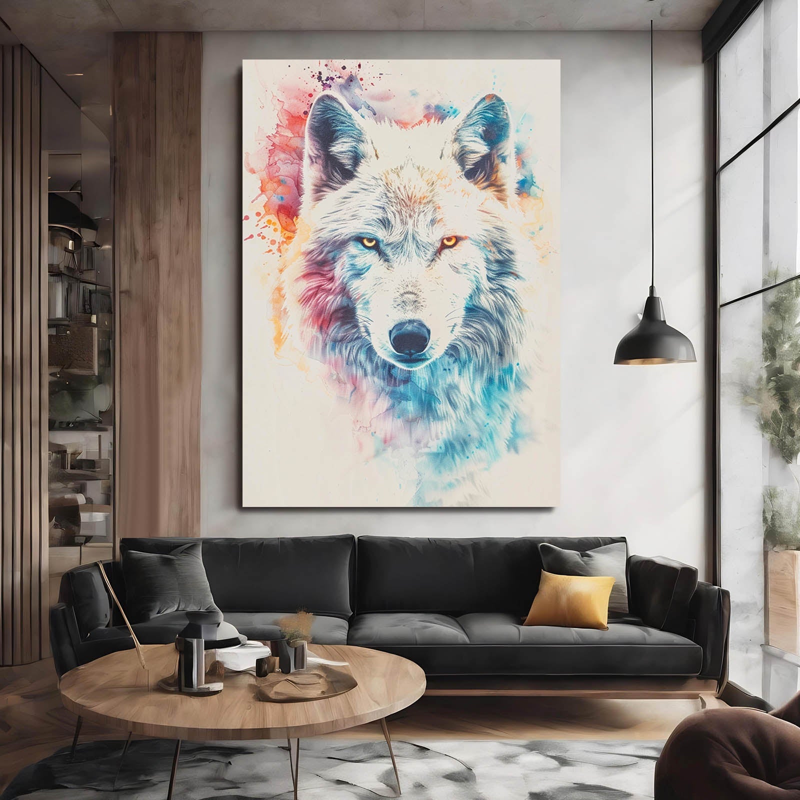 Watercolor Wolf Art