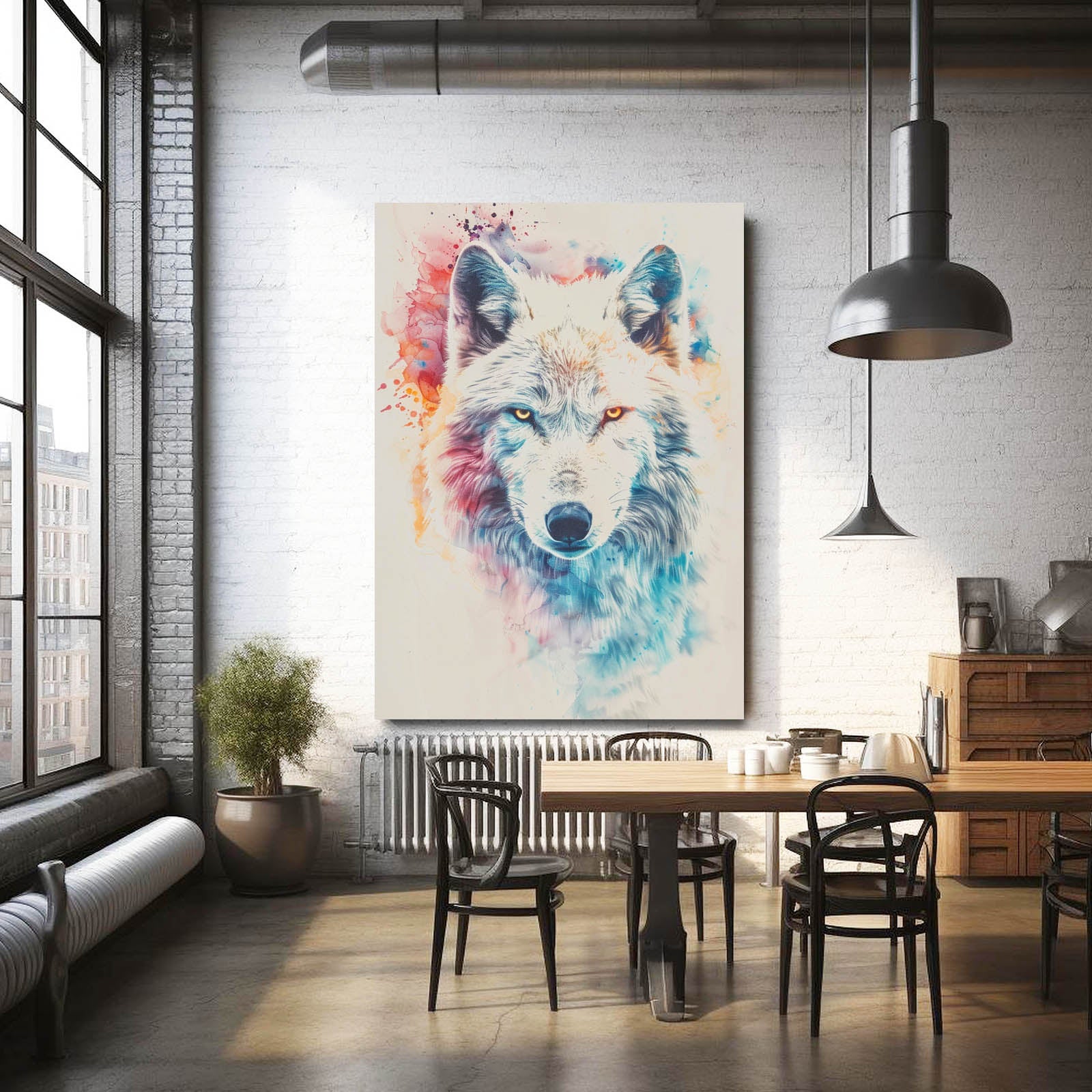 Watercolor Wolf Art