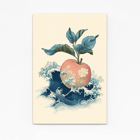 Wave And Blossom Apple Canvas Art – wave and blossom apple canvas print