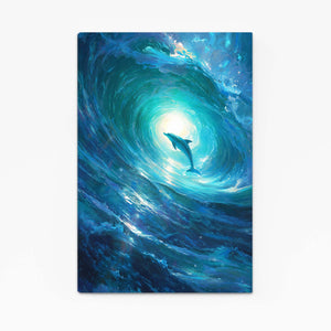 Wave Barrel Dolphin Art