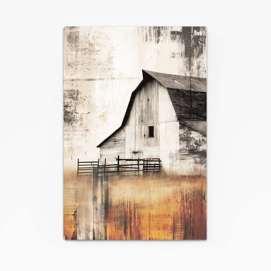 Weathered Barn Farmhouse Art – canvas print on white background