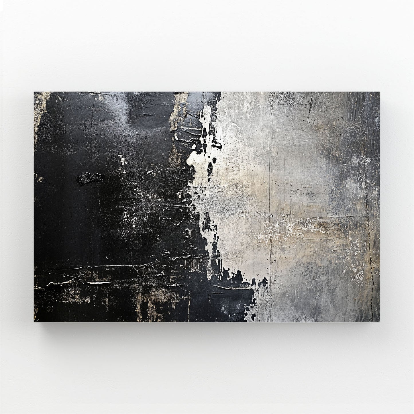 Weathered Black Plaster Abstract Prints – weathered black plaster abstract canvas print