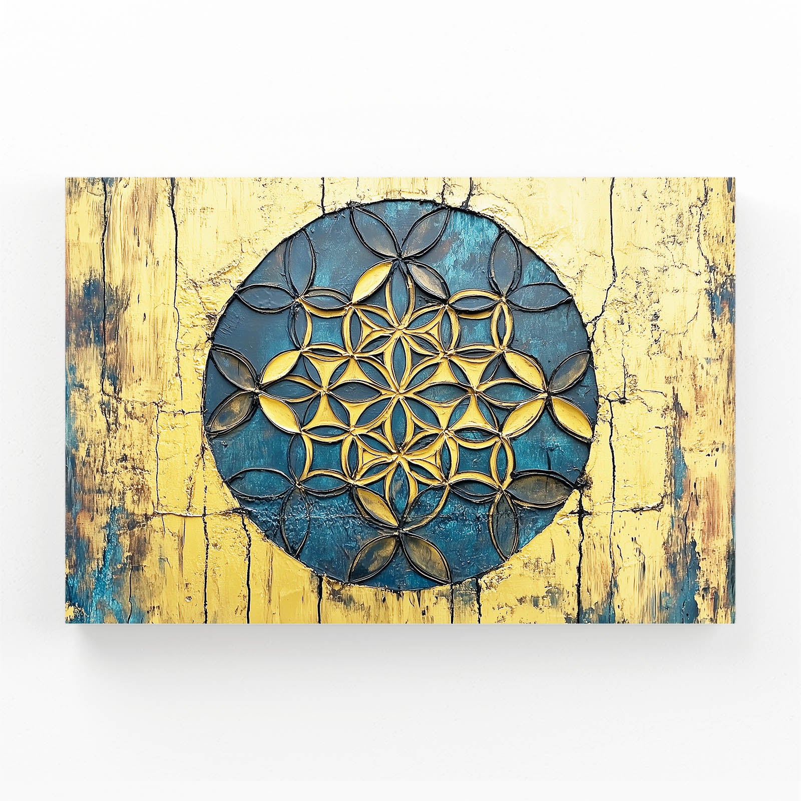 Weathered Gold Bloom Flower Of Life Canvas – weathered gold bloom flower of life canvas print