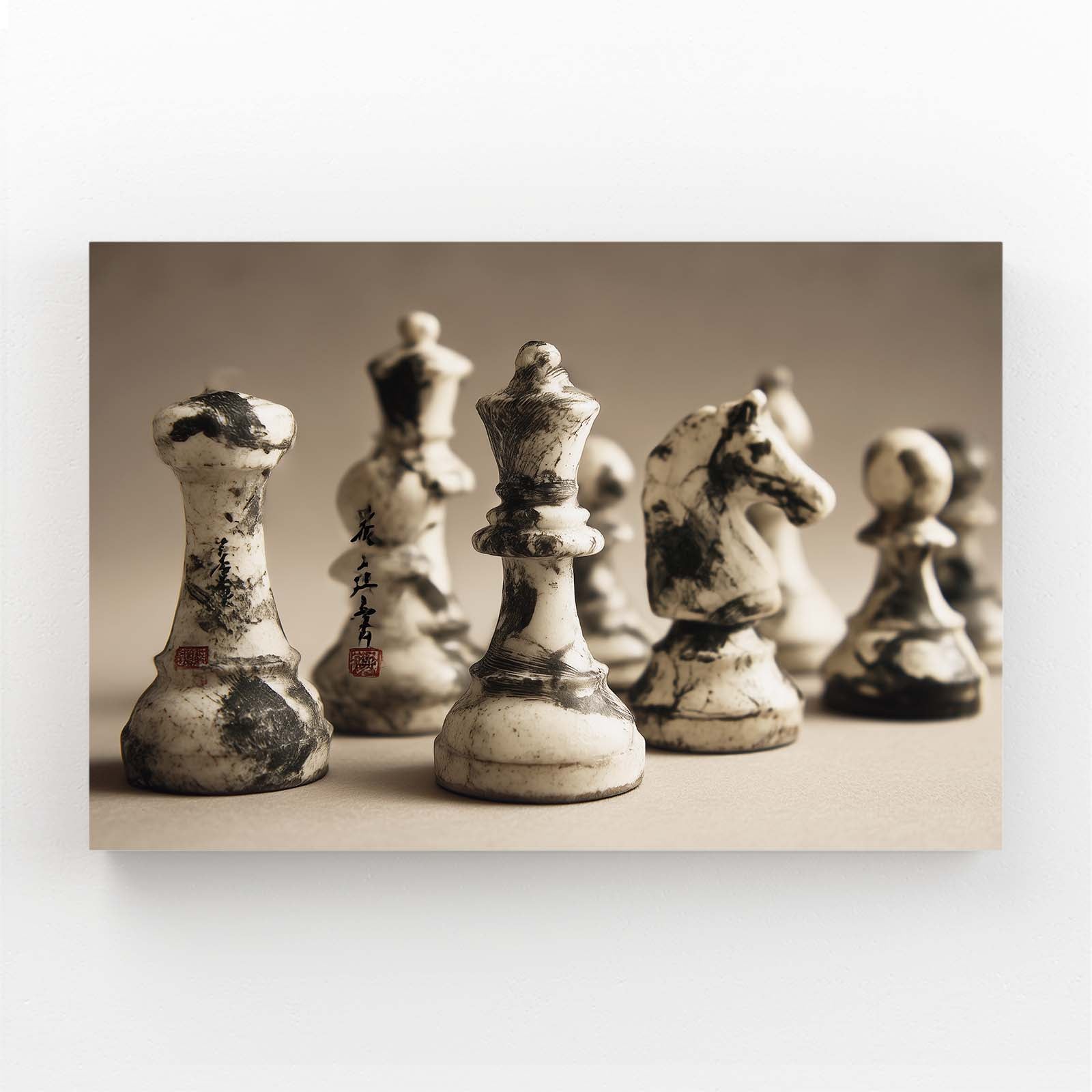 Weathered Stone Set Chess Wall Decor – weathered stone set chess canvas print
