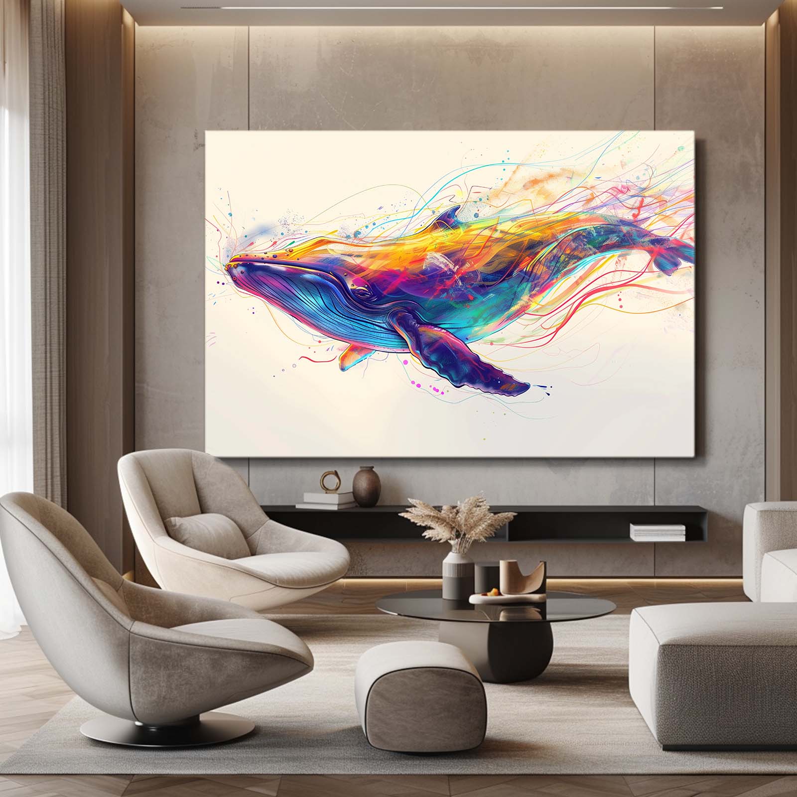 Whale Art Abstract