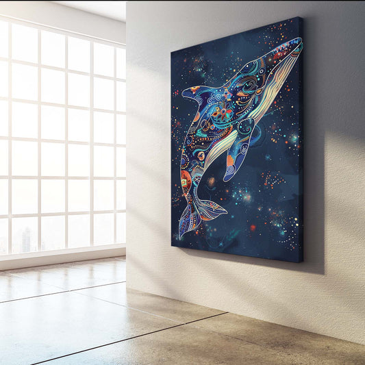 Whale Art Space — abstract canvas print in blue tones, view 3