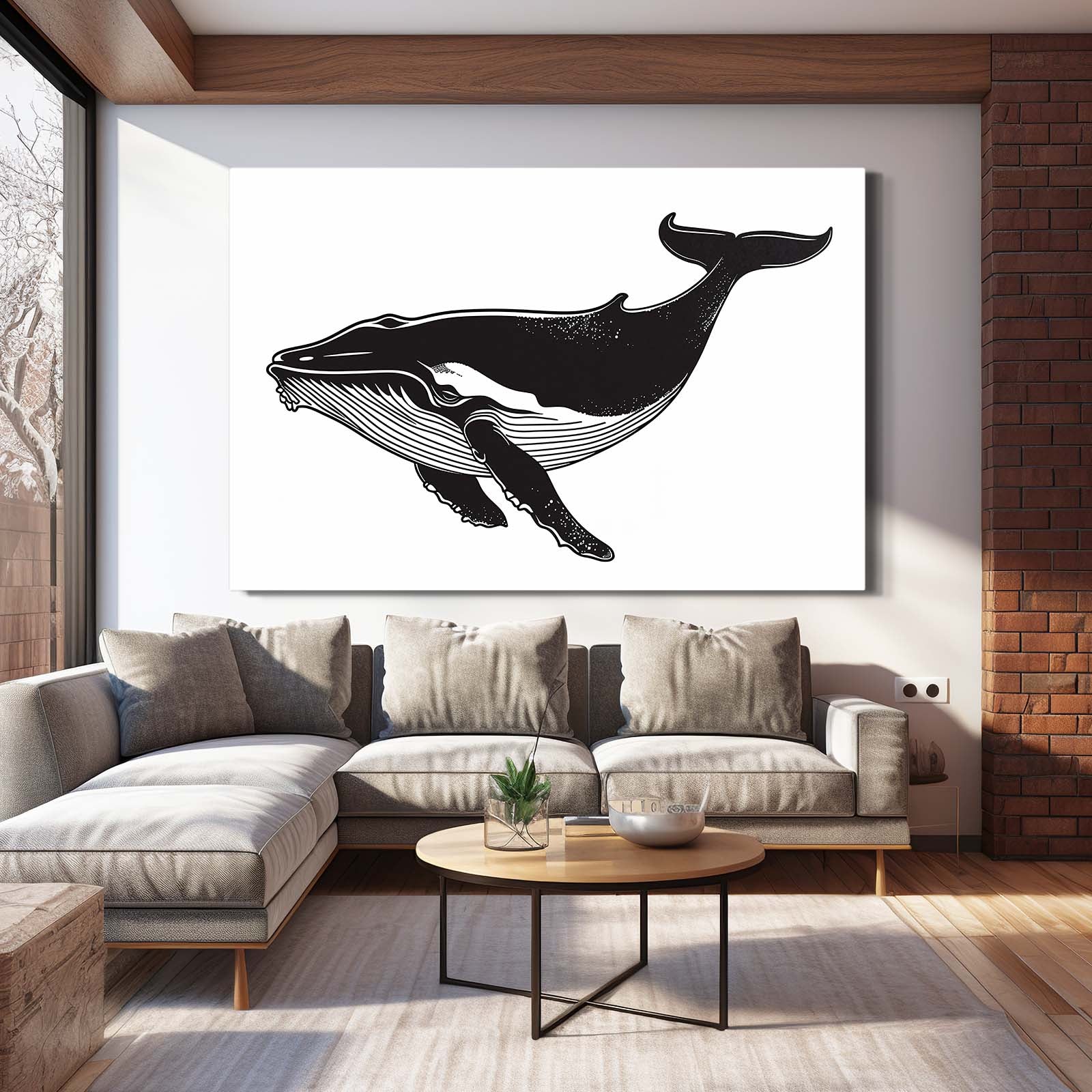 Whale Black And White Art