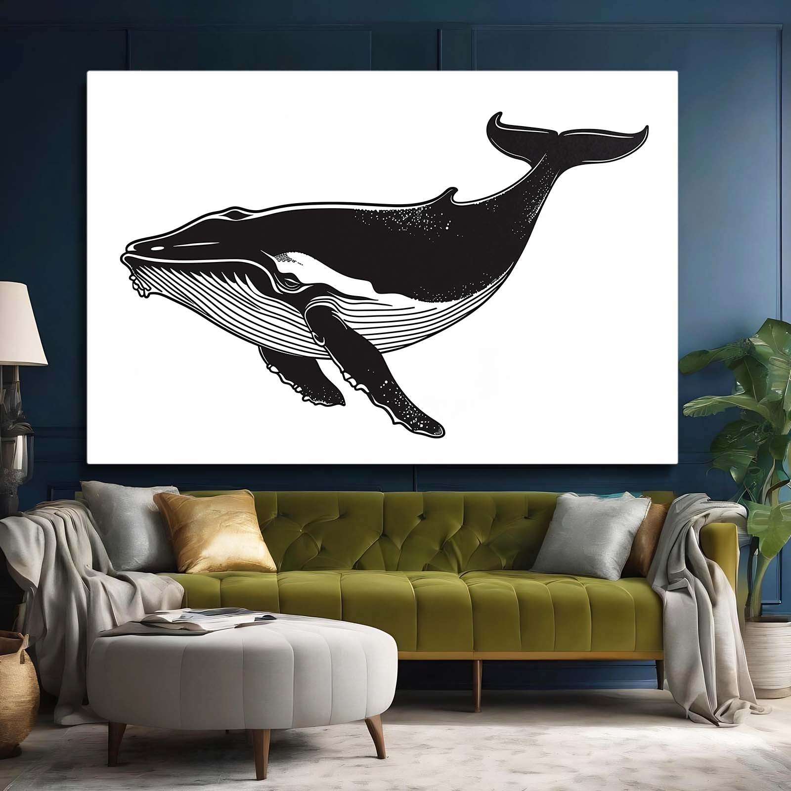 Whale Black And White Art