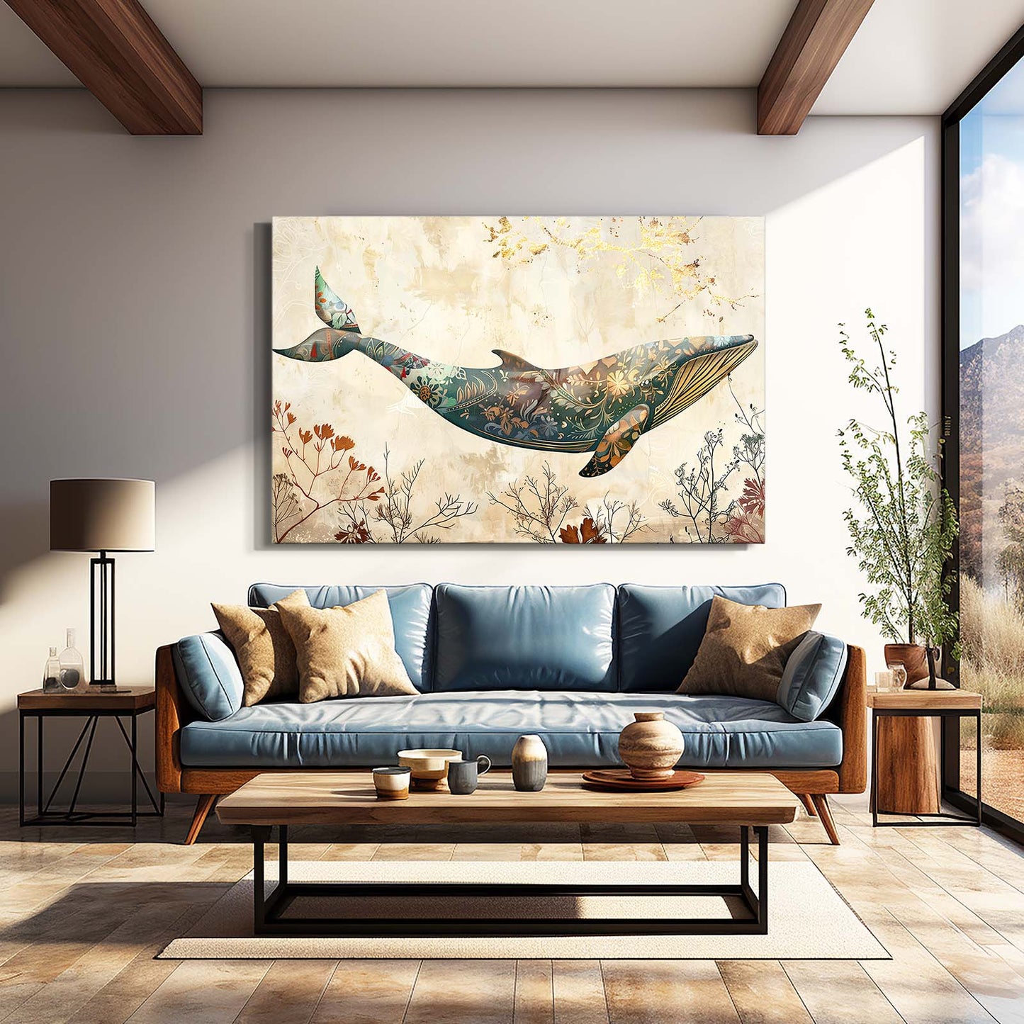 Whale Floral Art