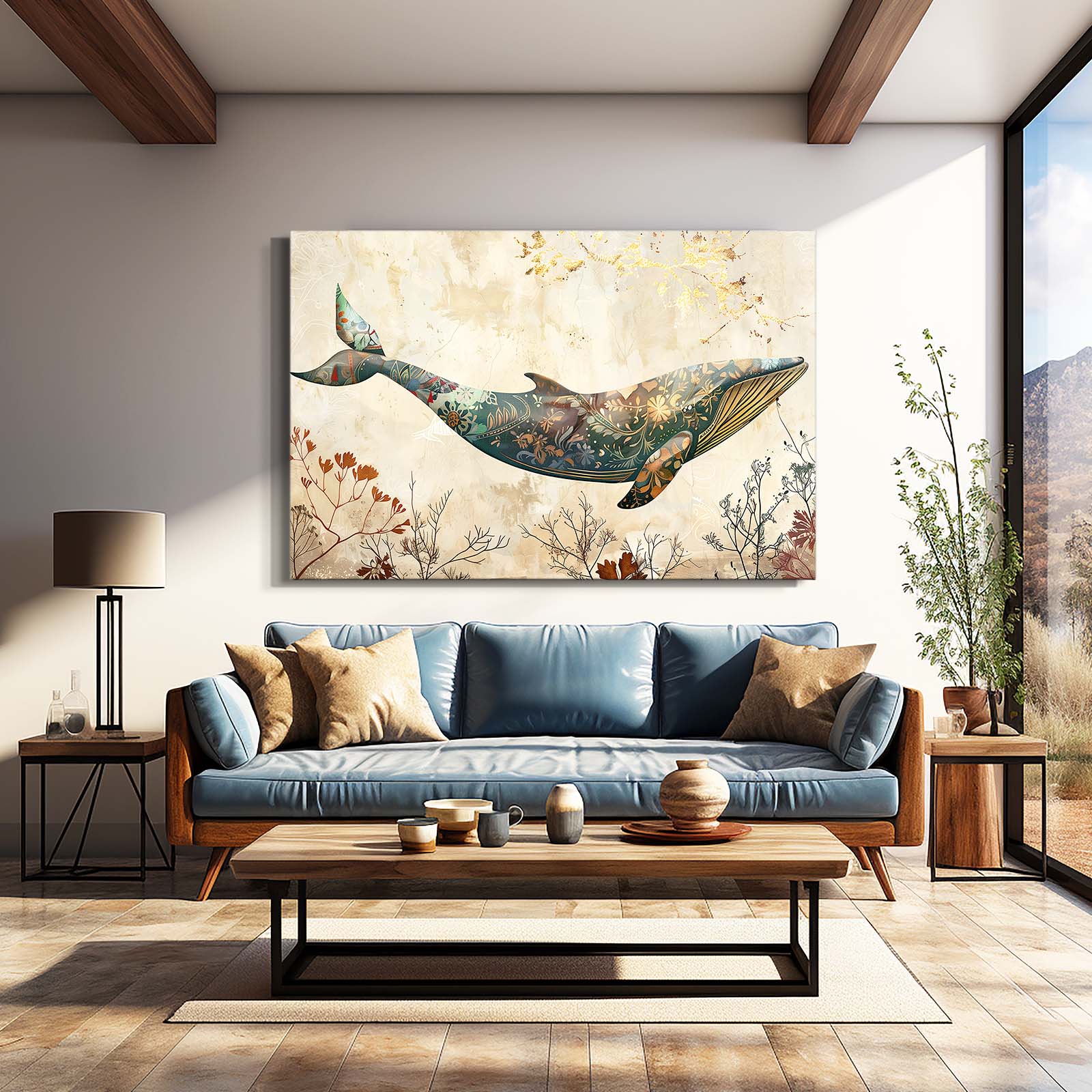 Whale Floral Art