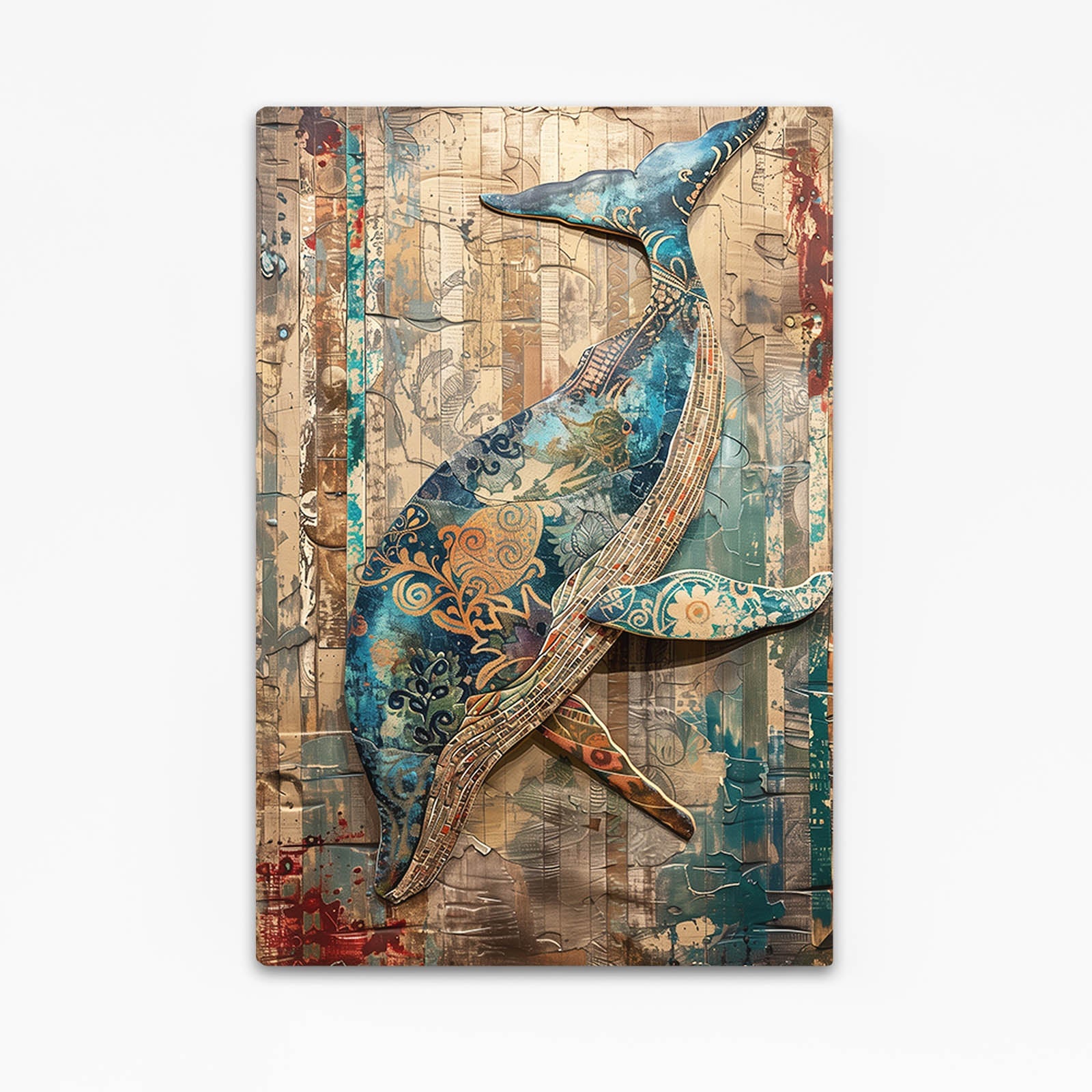 Whale Mosaic Folk Art