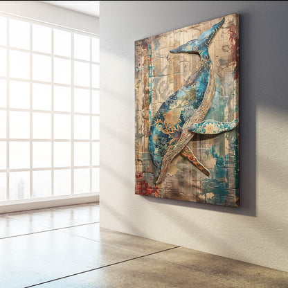 Whale Mosaic Folk Art