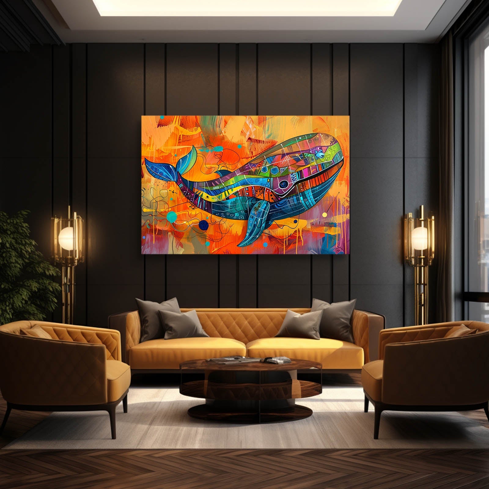 Whale Mosaic Pop Art