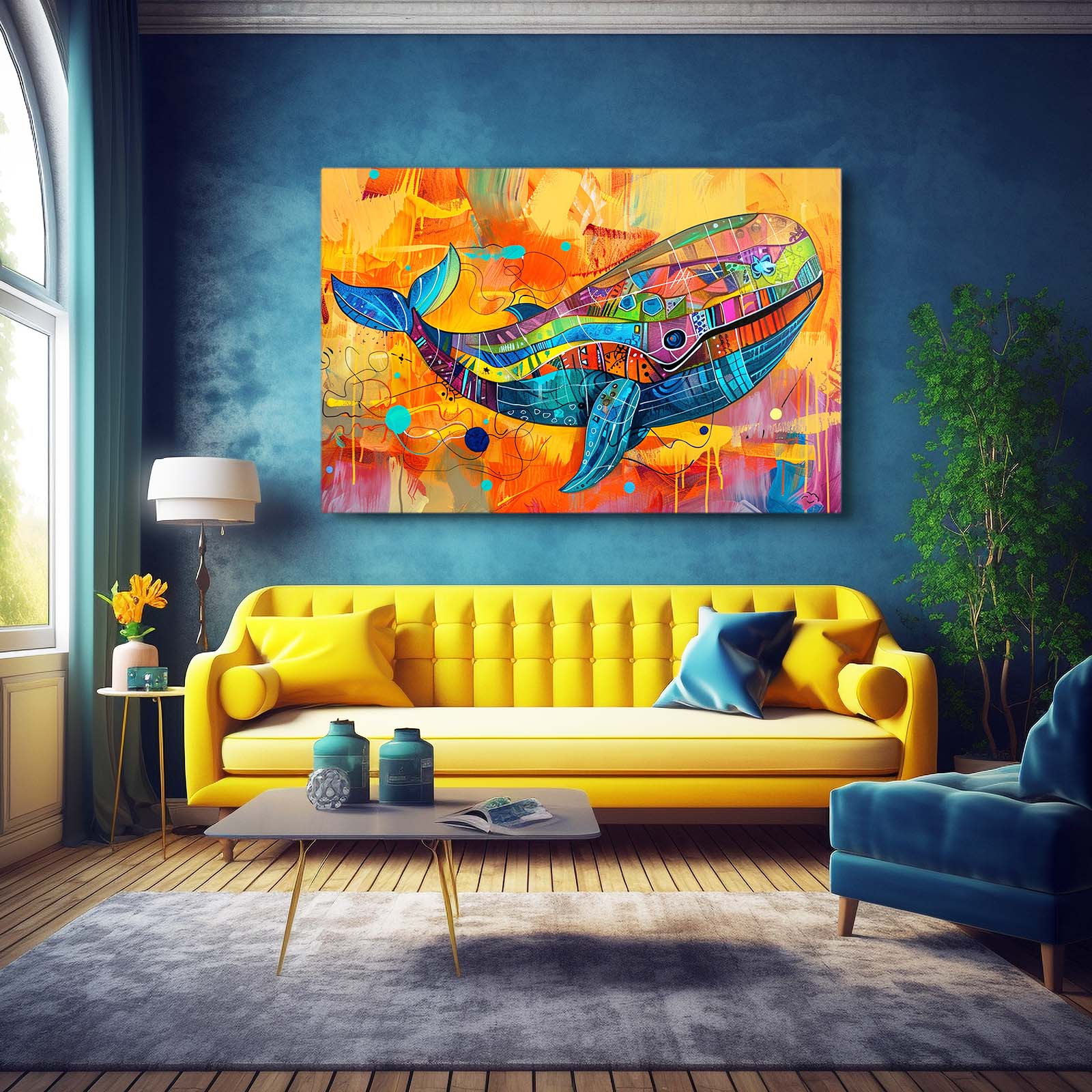 Whale Mosaic Pop Art