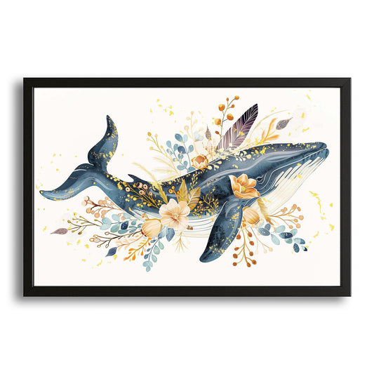 Whale of Serenity Art – canvas print on white background