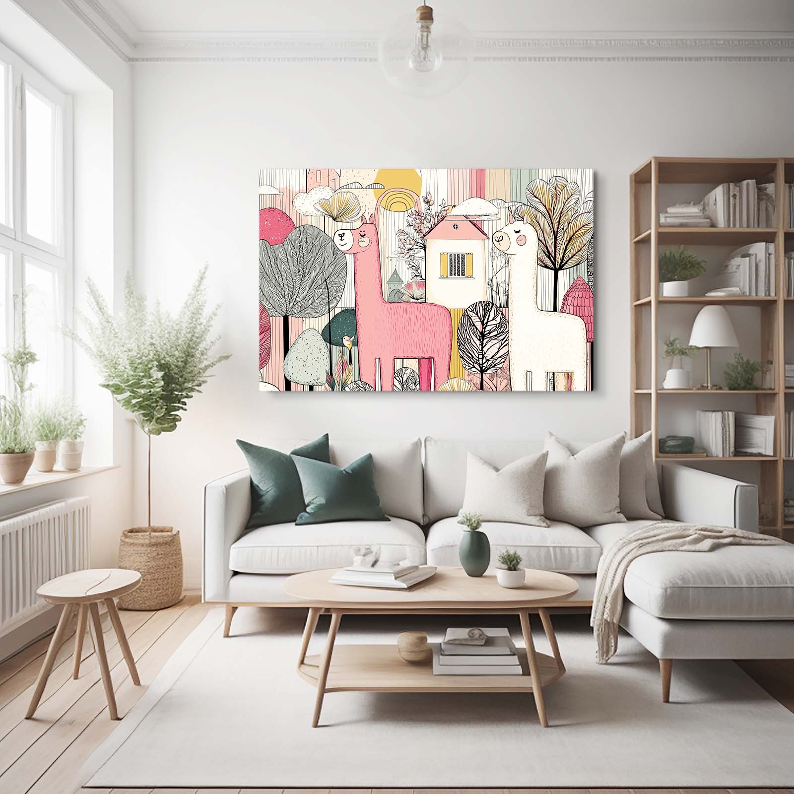 Whimsical Farm Animals Farmhouse Wall Decor – styled in a furnished interior