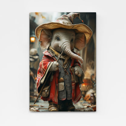 Whimsical Wizard Elephant Art