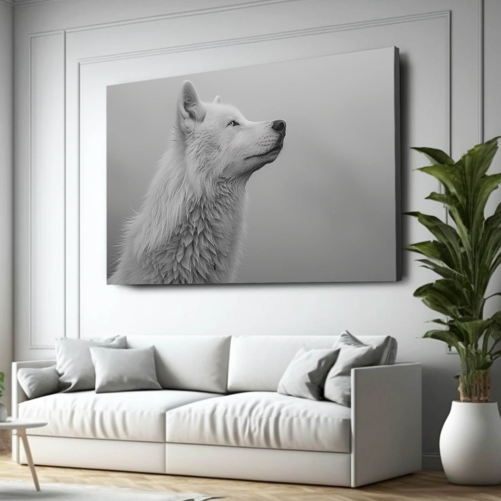 White And Black Wolf Wall Art