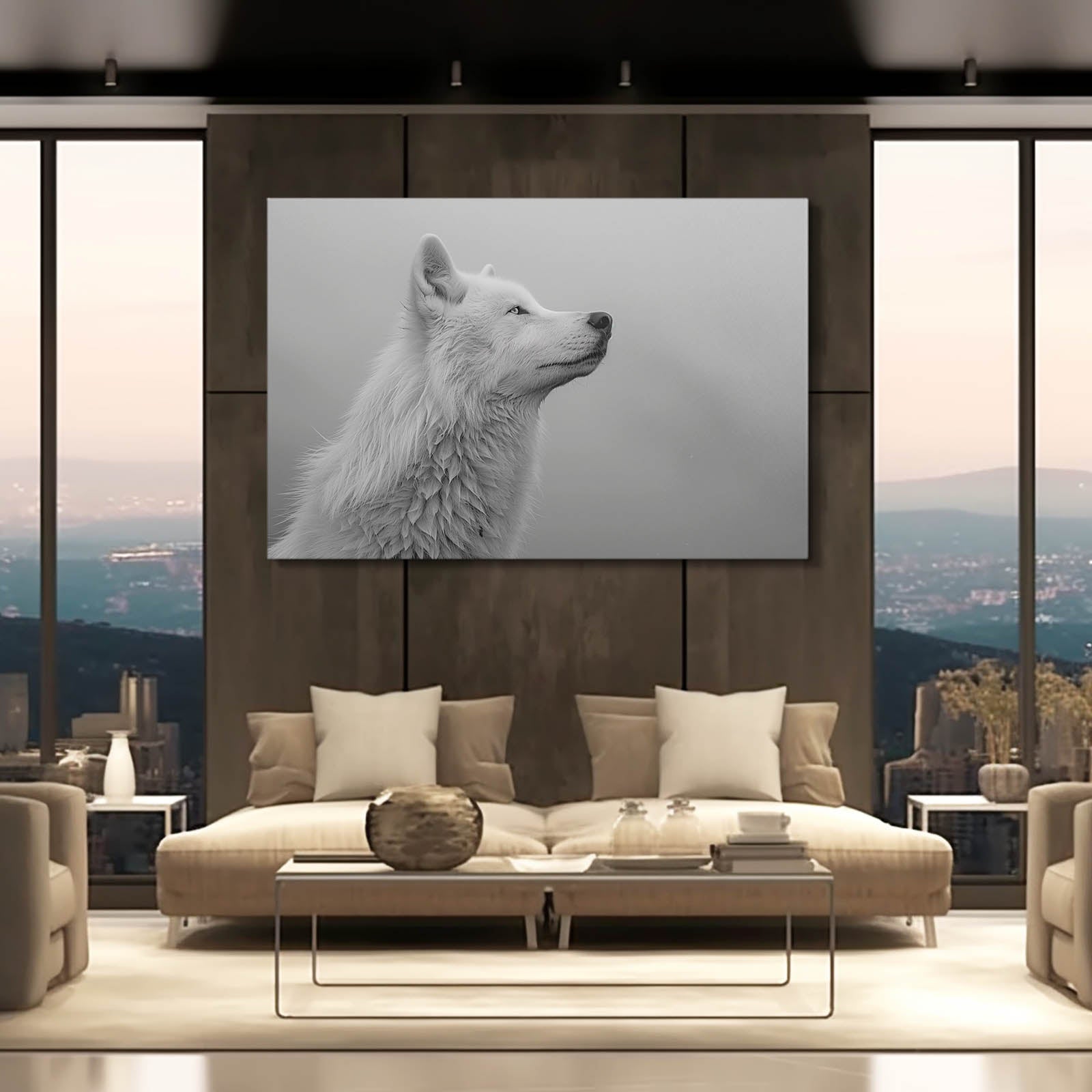 White And Black Wolf Wall Art