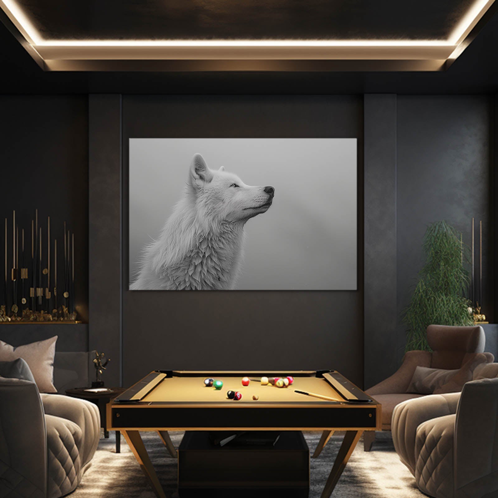 White And Black Wolf Wall Art