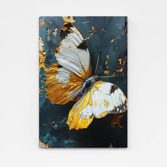 White And Gold Butterfly Wall Art