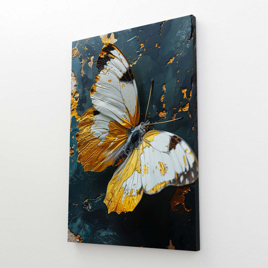 White And Gold Butterfly Wall Art