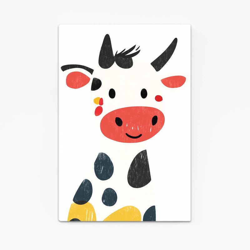 White Cow Art – angled canvas view on white background