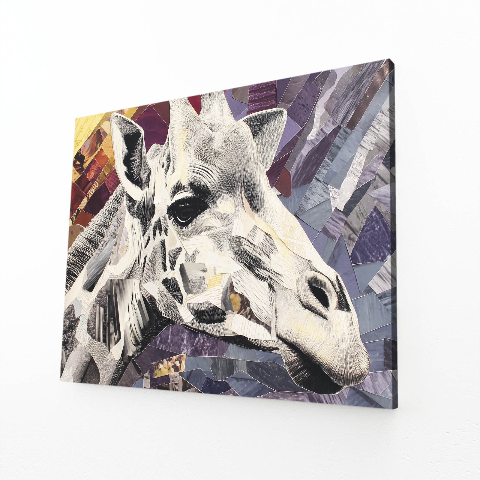 Giraffe portrait on a mosaic background