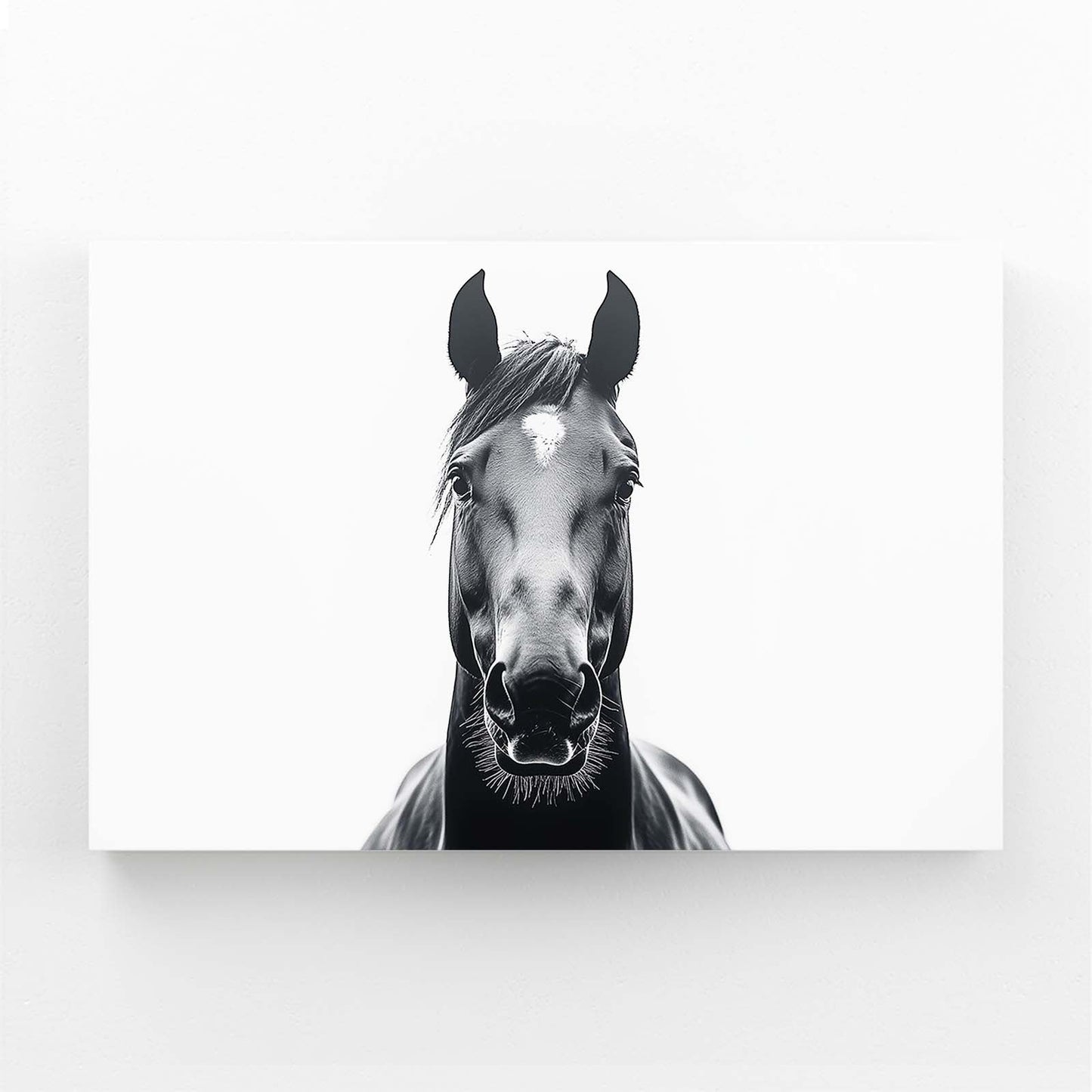 White Horse Canvas – angled canvas view on white background