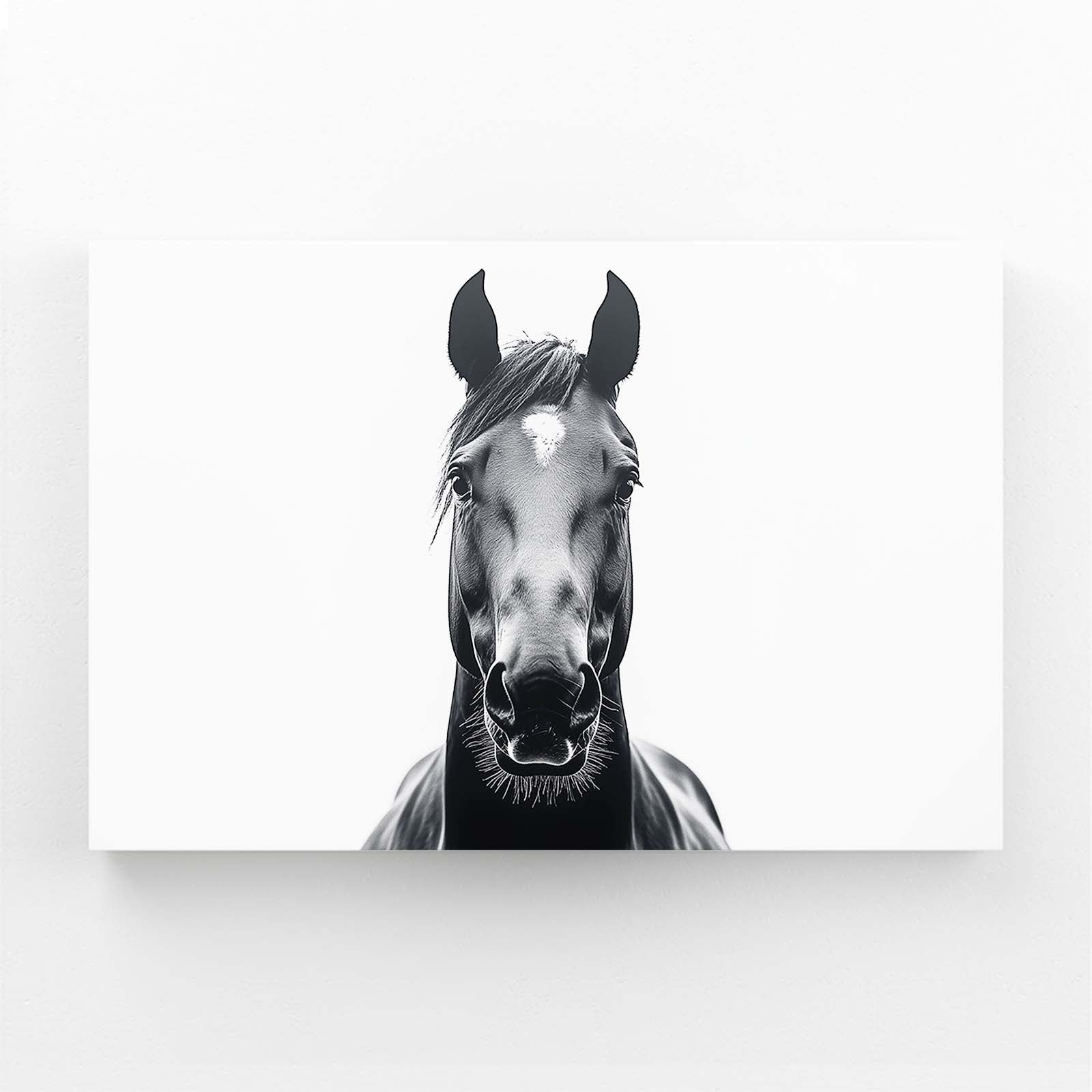 White Horse Canvas – angled canvas view on white background