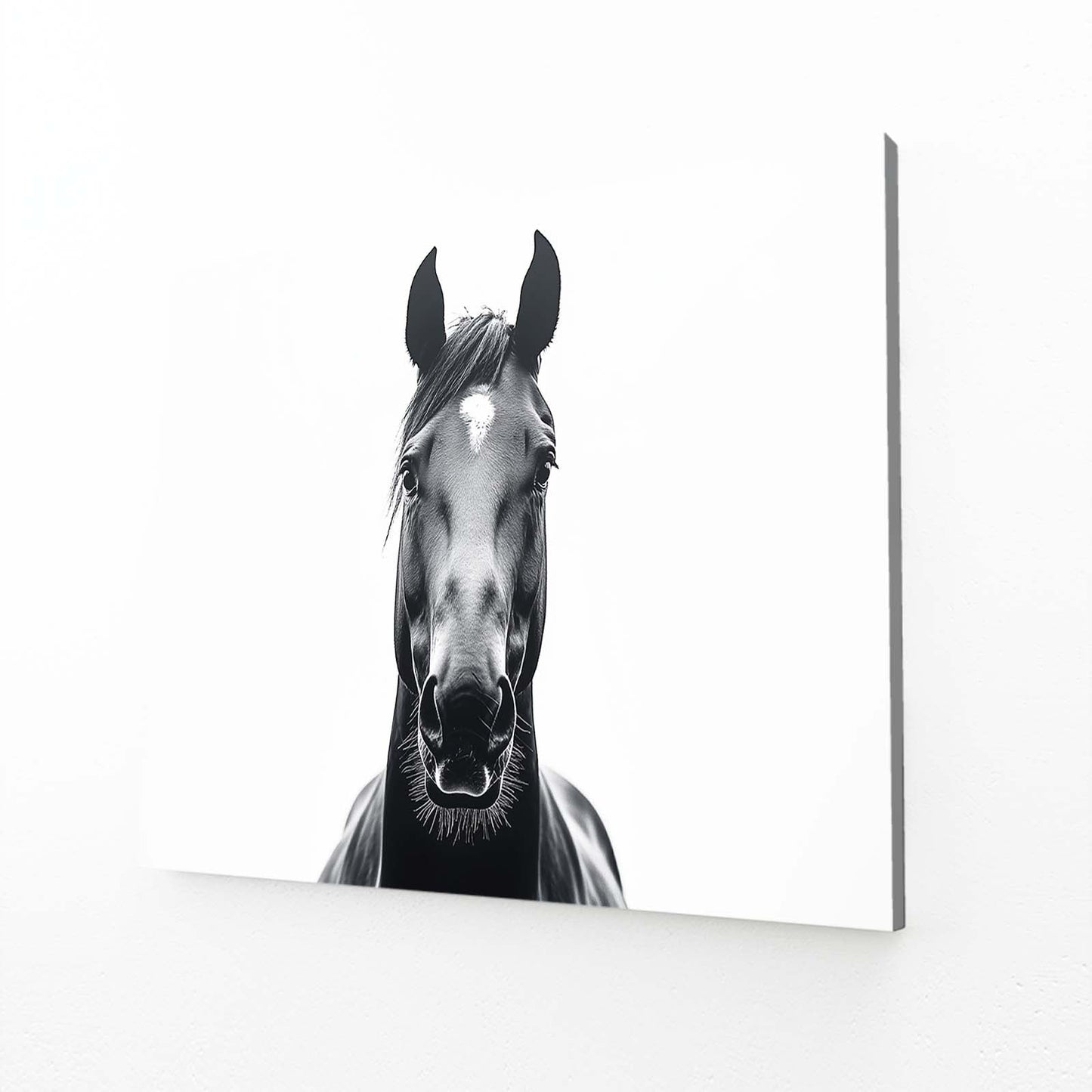 White Horse Canvas – angled canvas view on white background