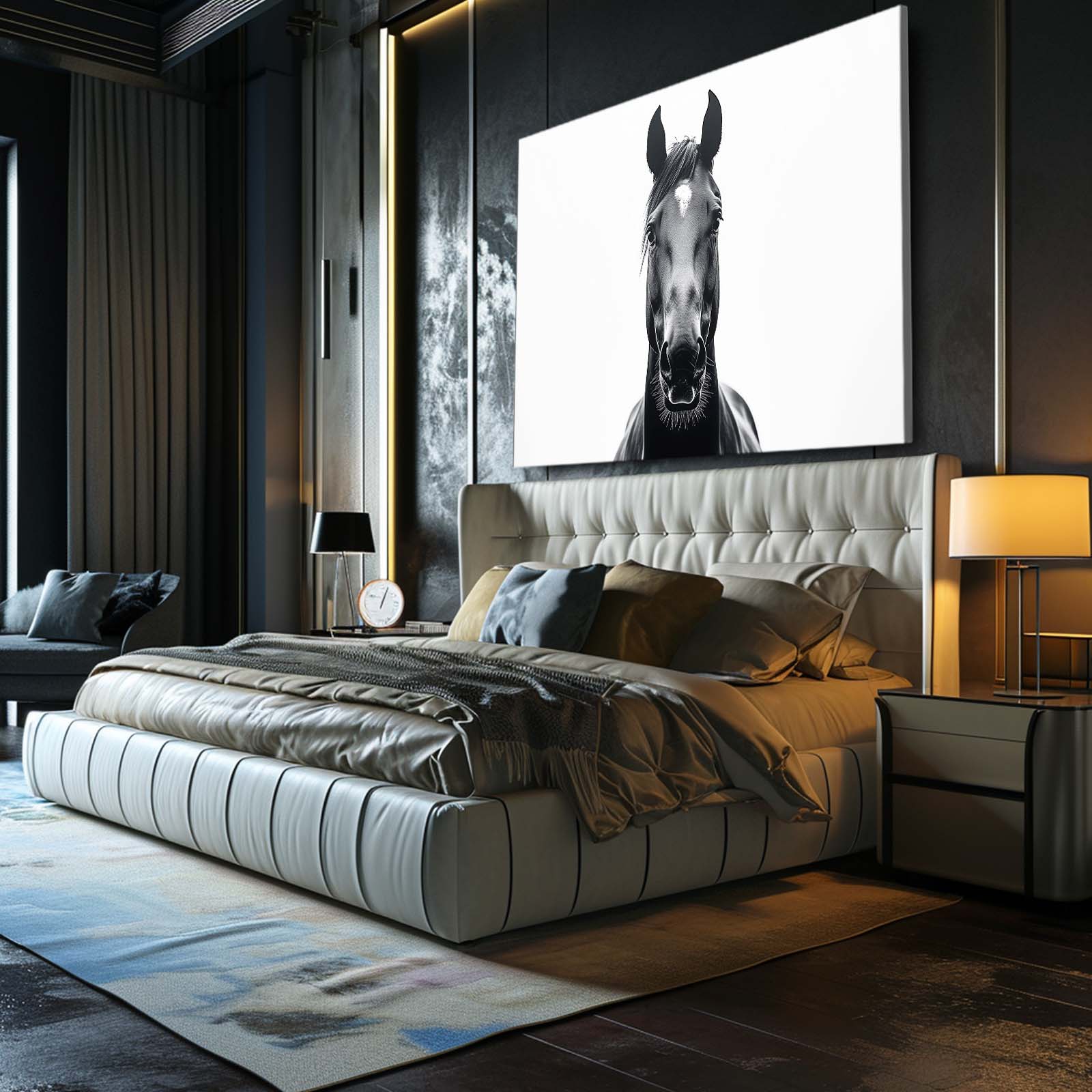 White Horse Canvas – angled canvas view on white background