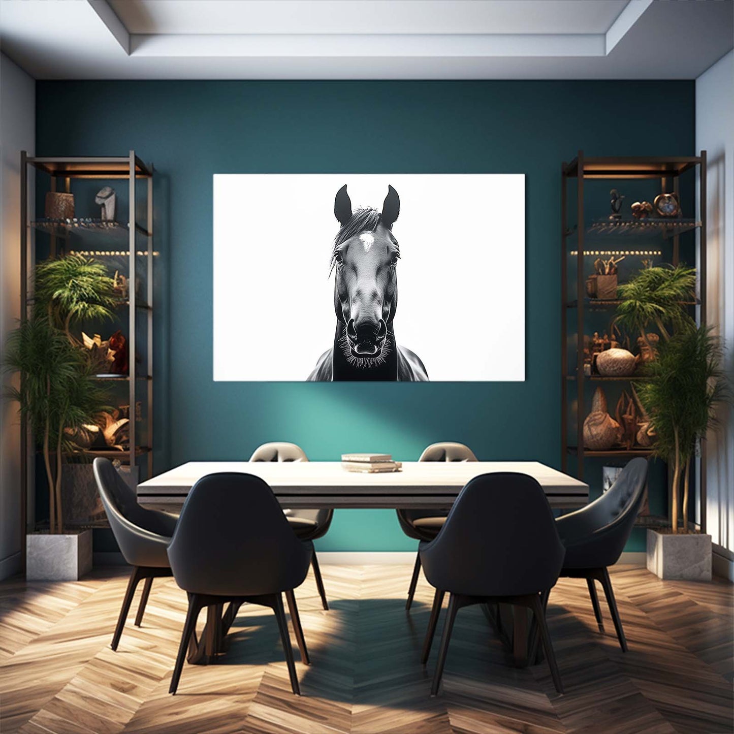 White Horse Canvas – angled canvas view on white background