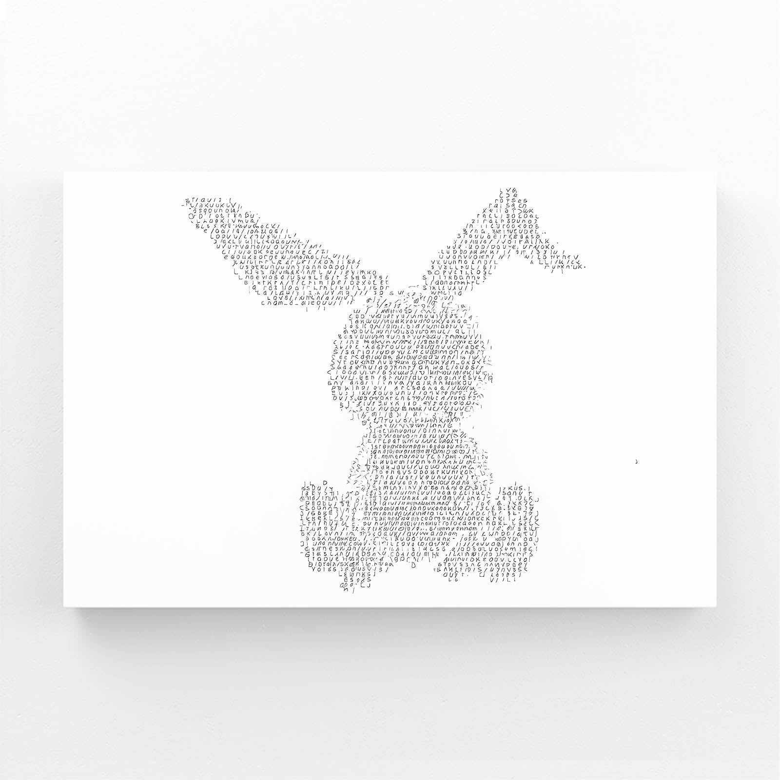 White Rabbit Canvas Art – angled canvas view on white background