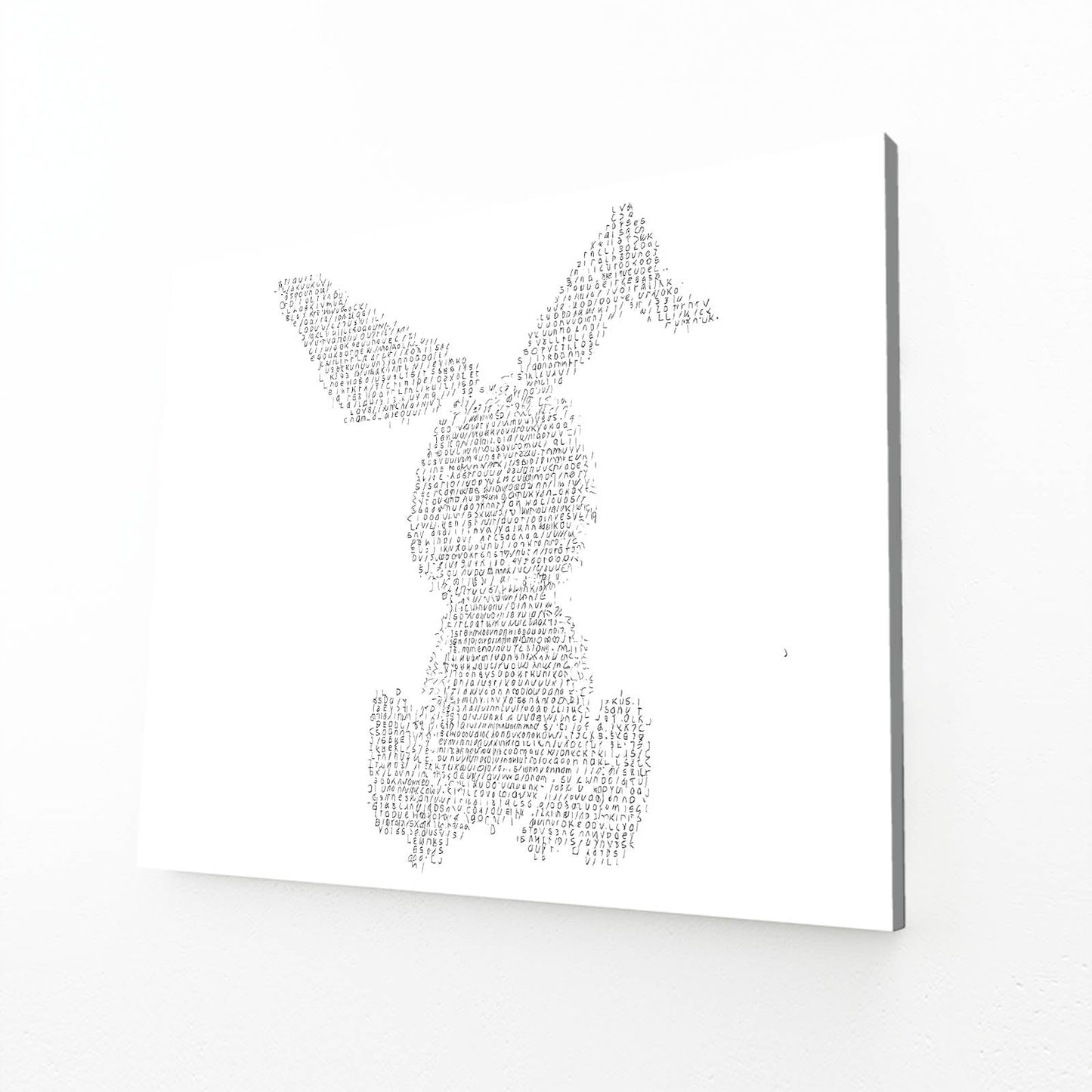 White Rabbit Canvas Art – angled canvas view on white background