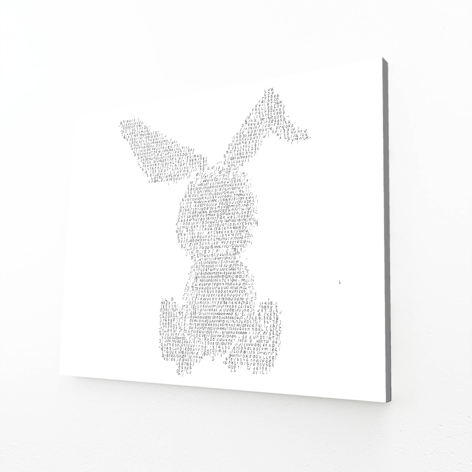 White Rabbit Canvas Art – angled canvas view on white background