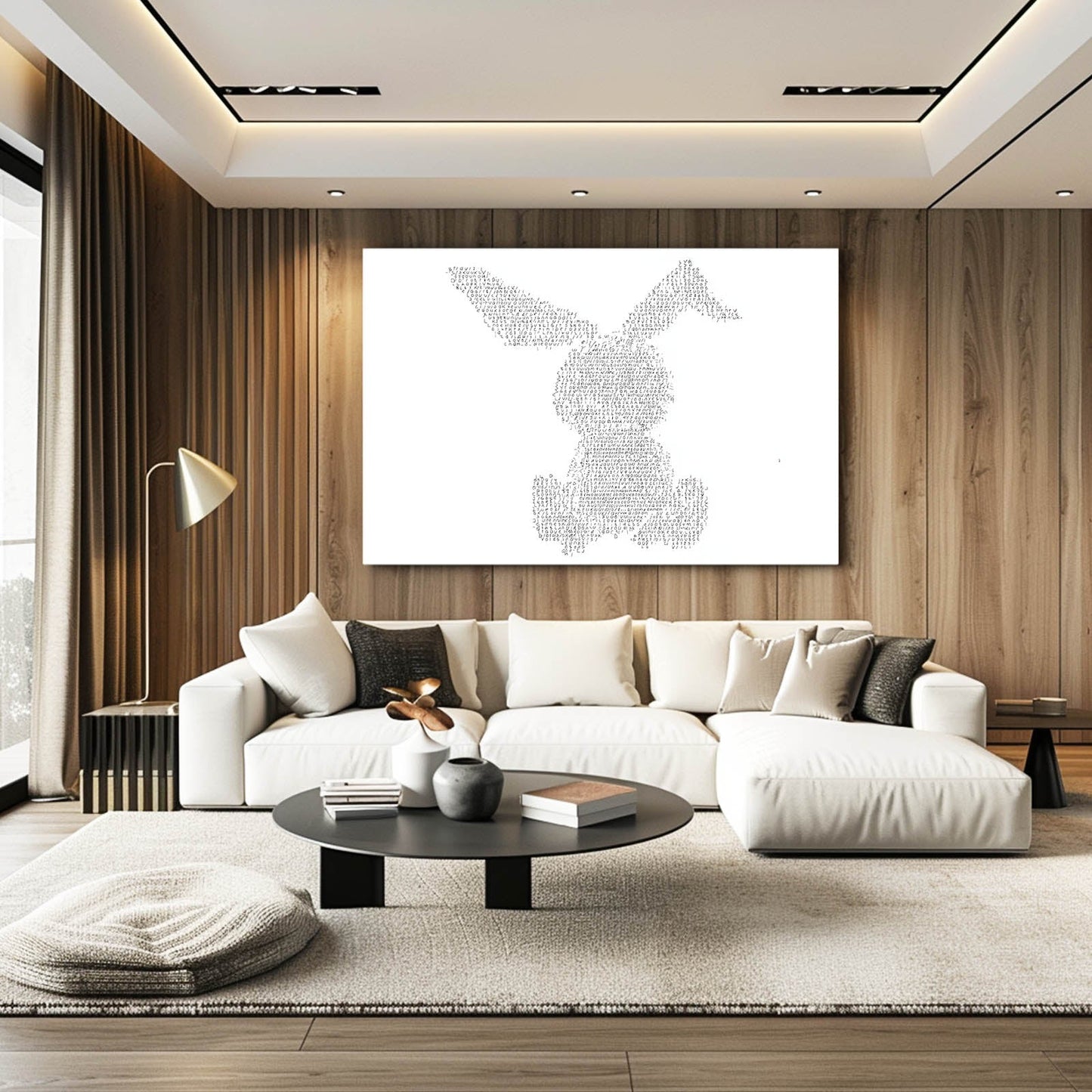 White Rabbit Canvas Art – angled canvas view on white background