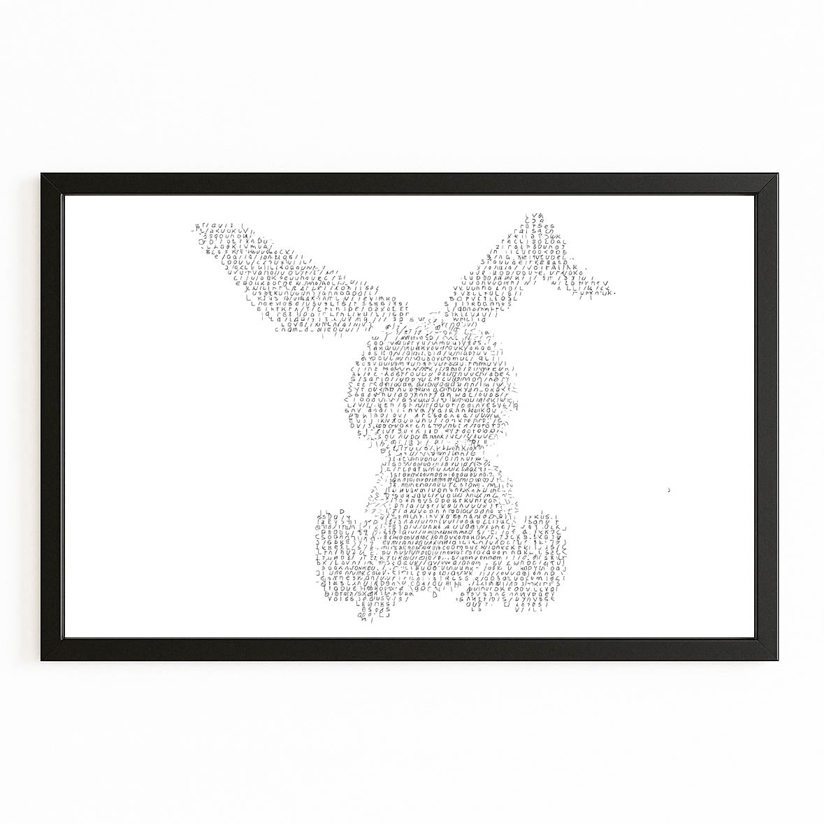 White Rabbit Canvas Art – with Premium Black frame on white background