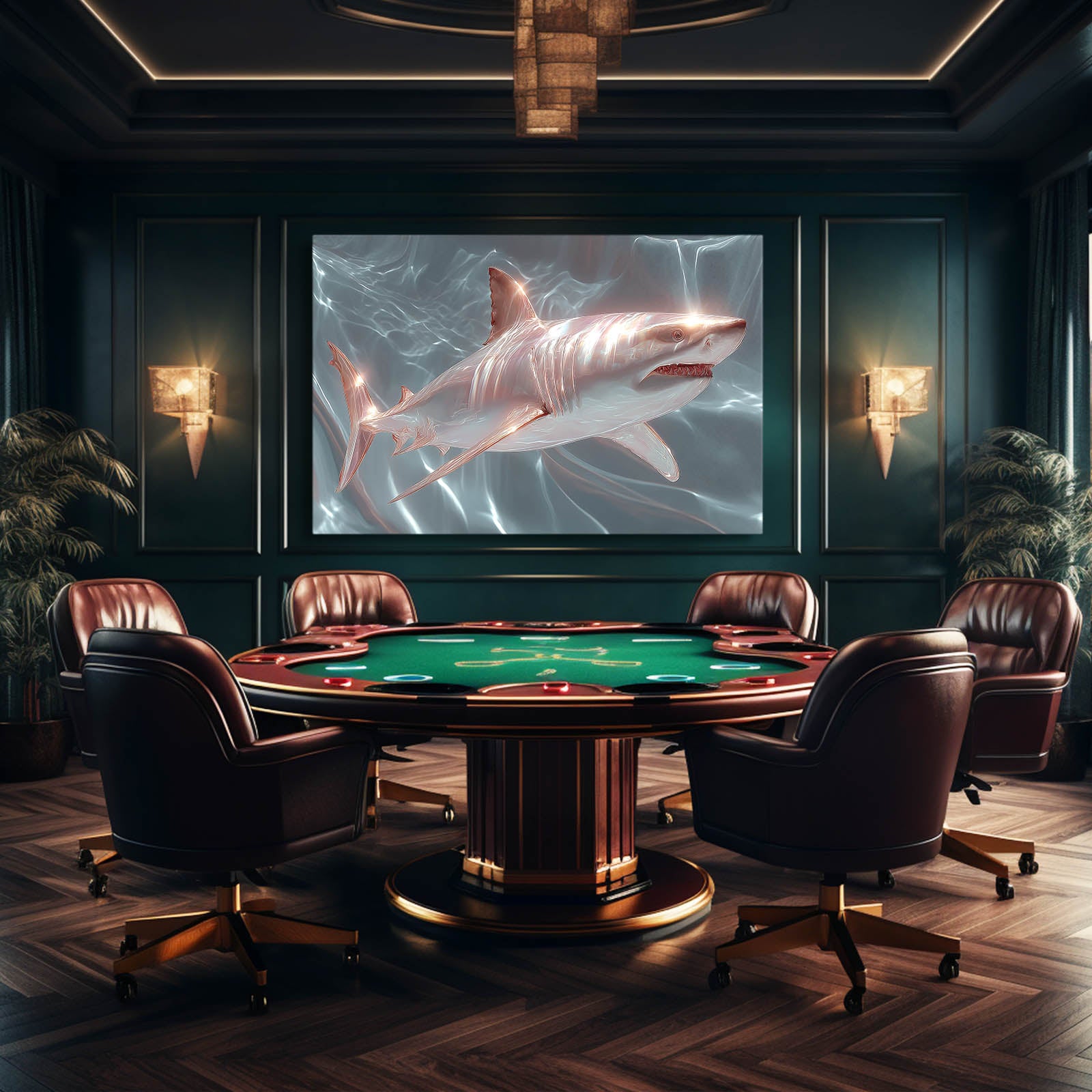 White Silk Shark Canvas – styled in a furnished interior
