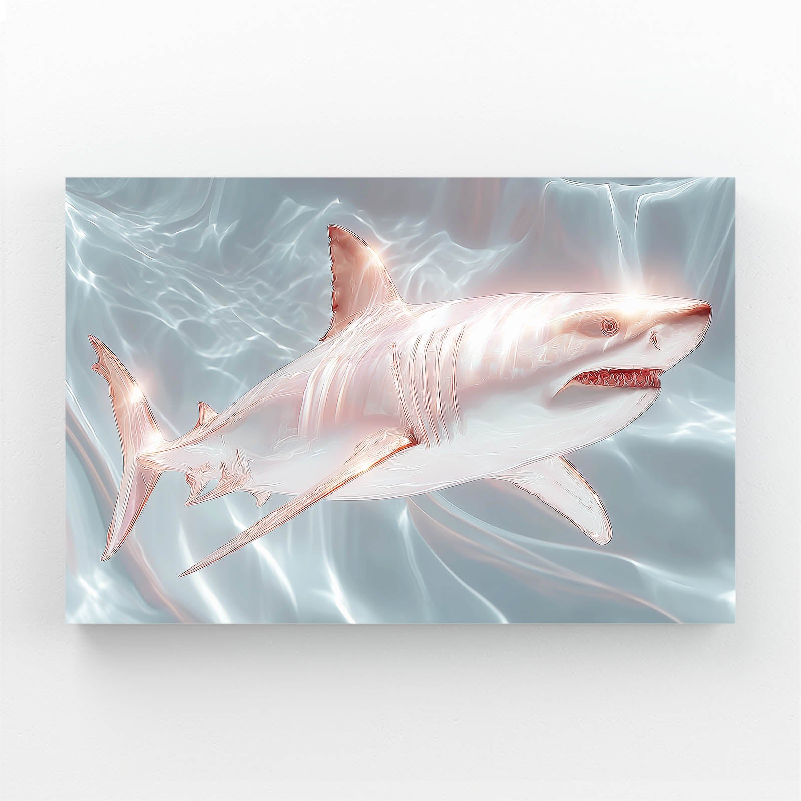 White Silk Shark Canvas – white silk shark canvas print