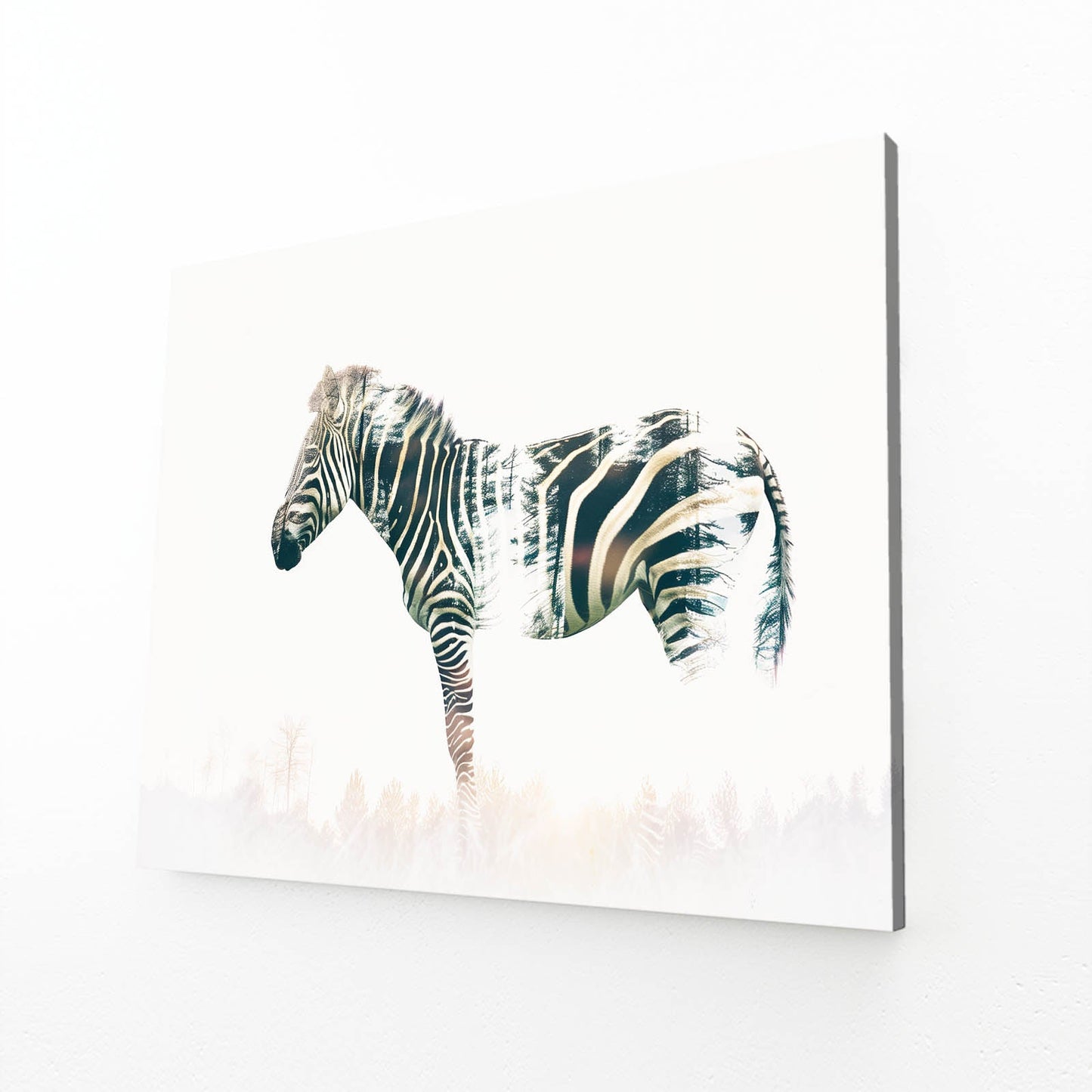 White Zebra Canvas – angled canvas view on white background