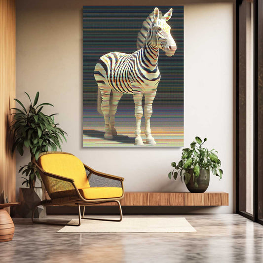 White Zebra Wall Art – styled in a furnished interior