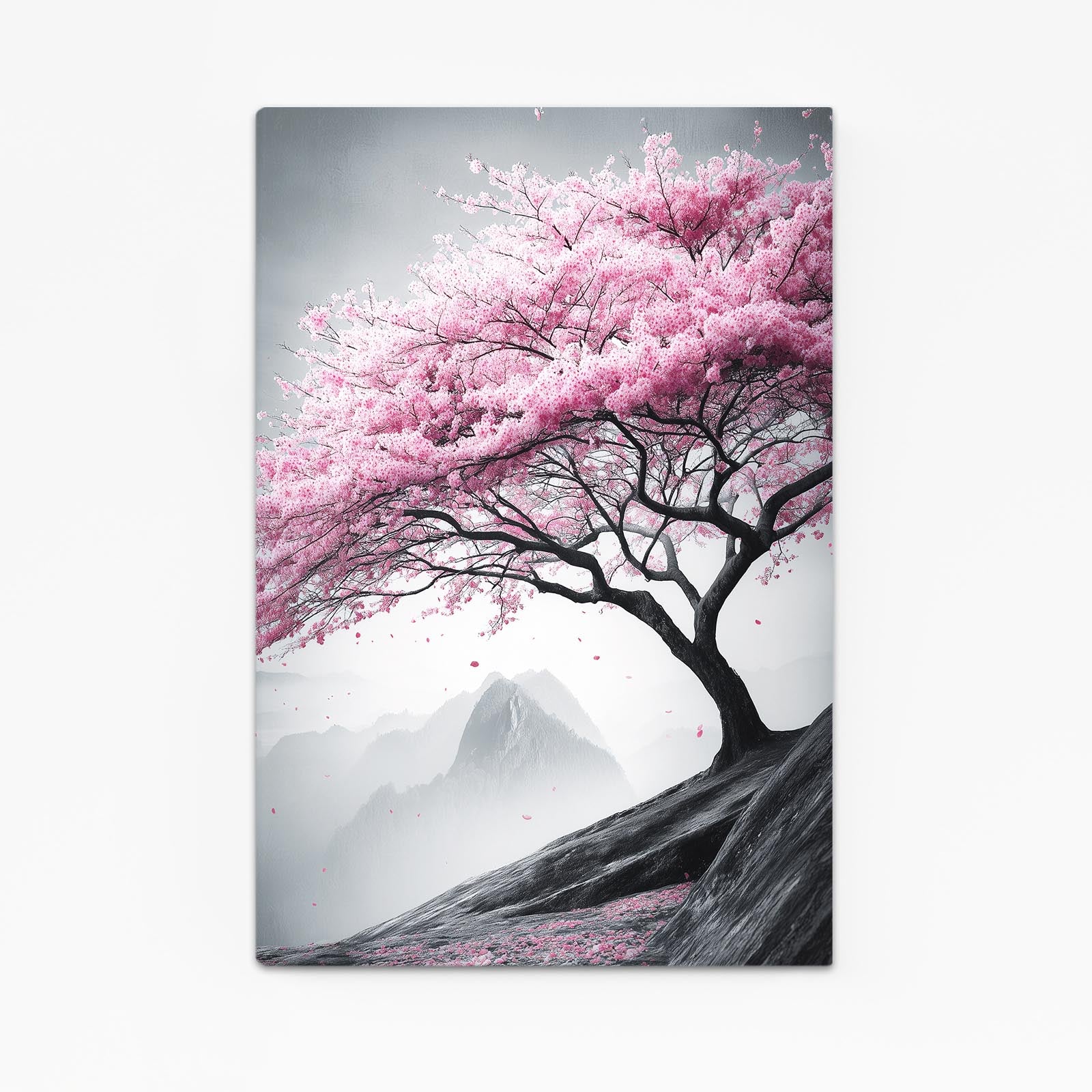 Windswept Gray Tree Cherry Blossom Art – windswept gray tree cherry blossom canvas print