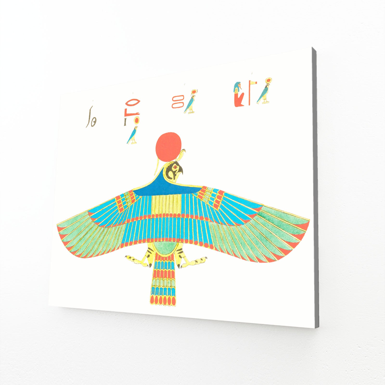 Winged Scarab Glyph Egyptian Art – angled canvas view on white background
